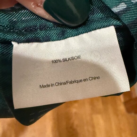 Tory Burch Saffield Blouse, Emerald Green, SZ 14 - Picture 8 of 8